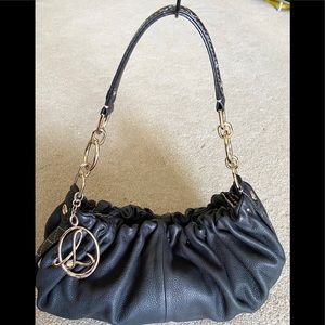 LAUNDRY hobo black shoulder genuine leather bag